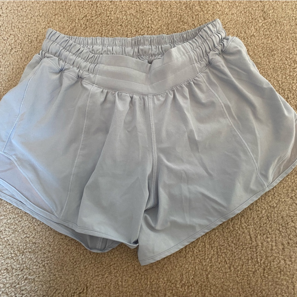 Lululemon Hotty Hot shorts - Size 4 Tall.  Light blue. 4” inseam.